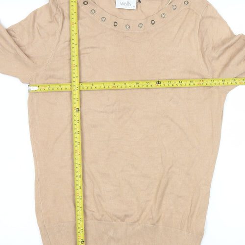 Wallis Women’s Beige Petite 14 3/4 Sleeve Knit Blouse