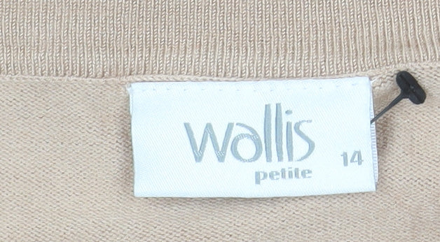 Wallis Women’s Beige Petite 14 3/4 Sleeve Knit Blouse
