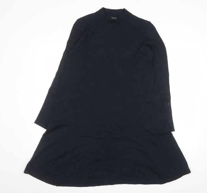 Vero Moda Women’s Black A-Line Knit Dress M Long Sleeve High Neck