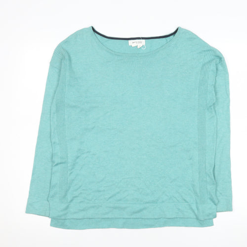 White Stuff Women's Green Boat Neck Pullover Jumper Size 10