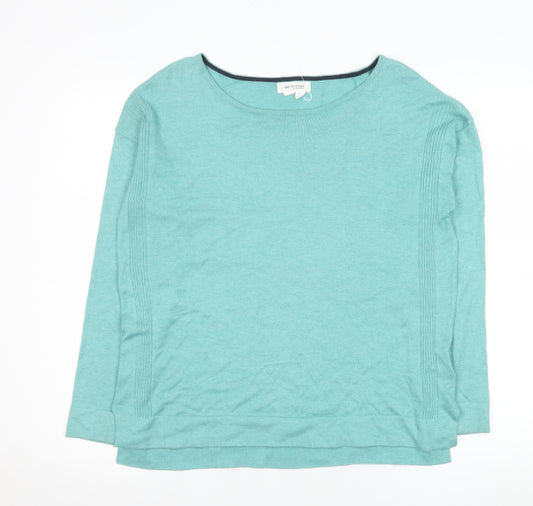 White Stuff Women's Green Boat Neck Pullover Jumper Size 10