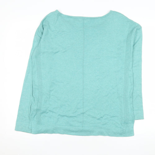 White Stuff Women's Green Boat Neck Pullover Jumper Size 10
