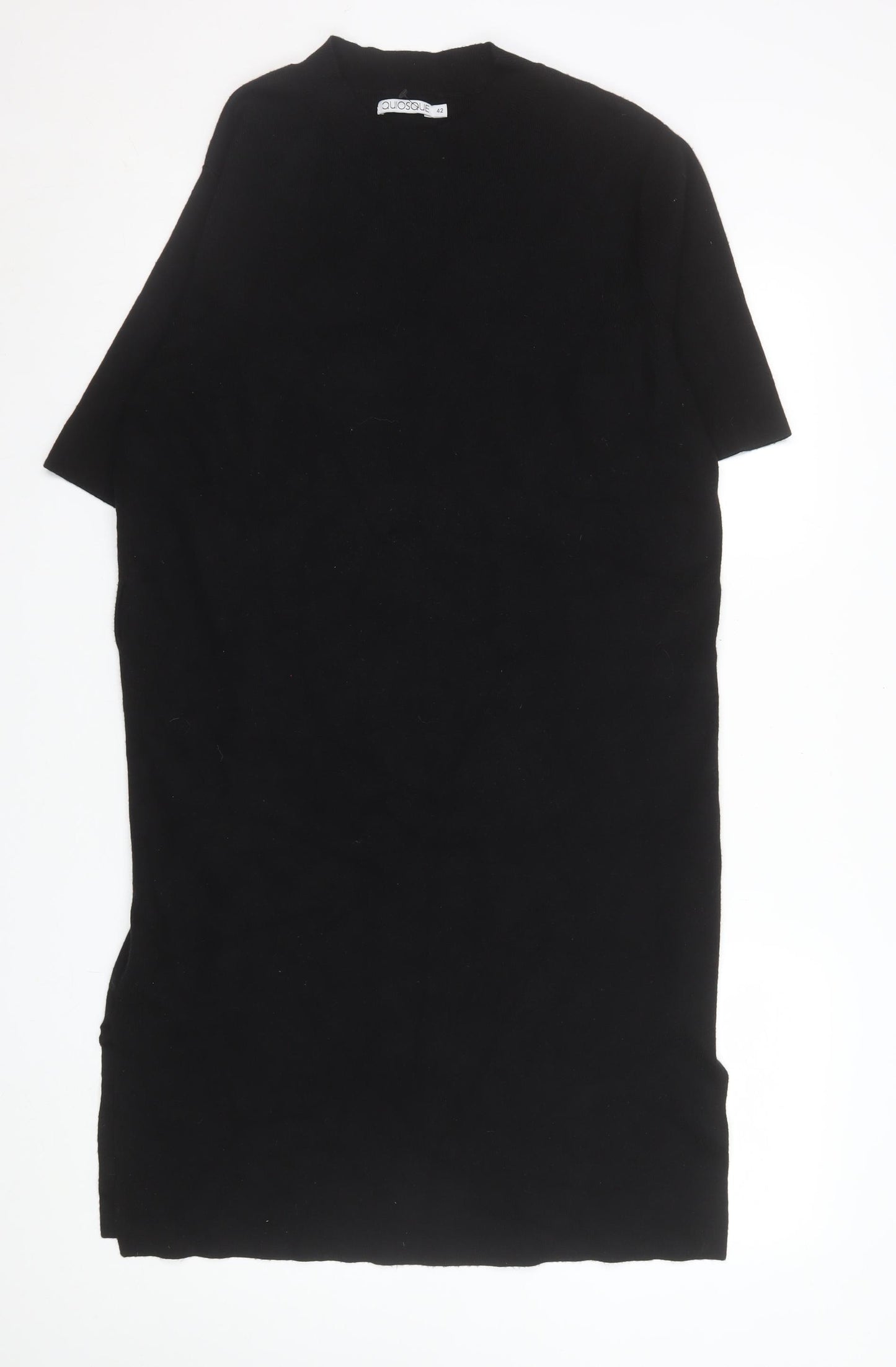 Quiosque Women Black Size 14 Shift Knit Midi Dress