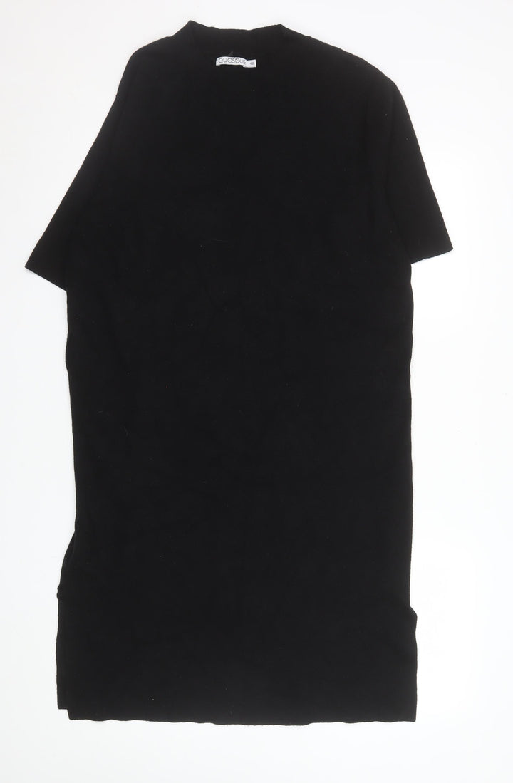 Quiosque Women Black Size 14 Shift Knit Midi Dress