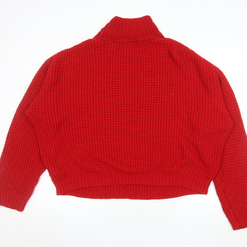 Jacamo Unisex Red Roll Neck Cable Knit Jumper XL