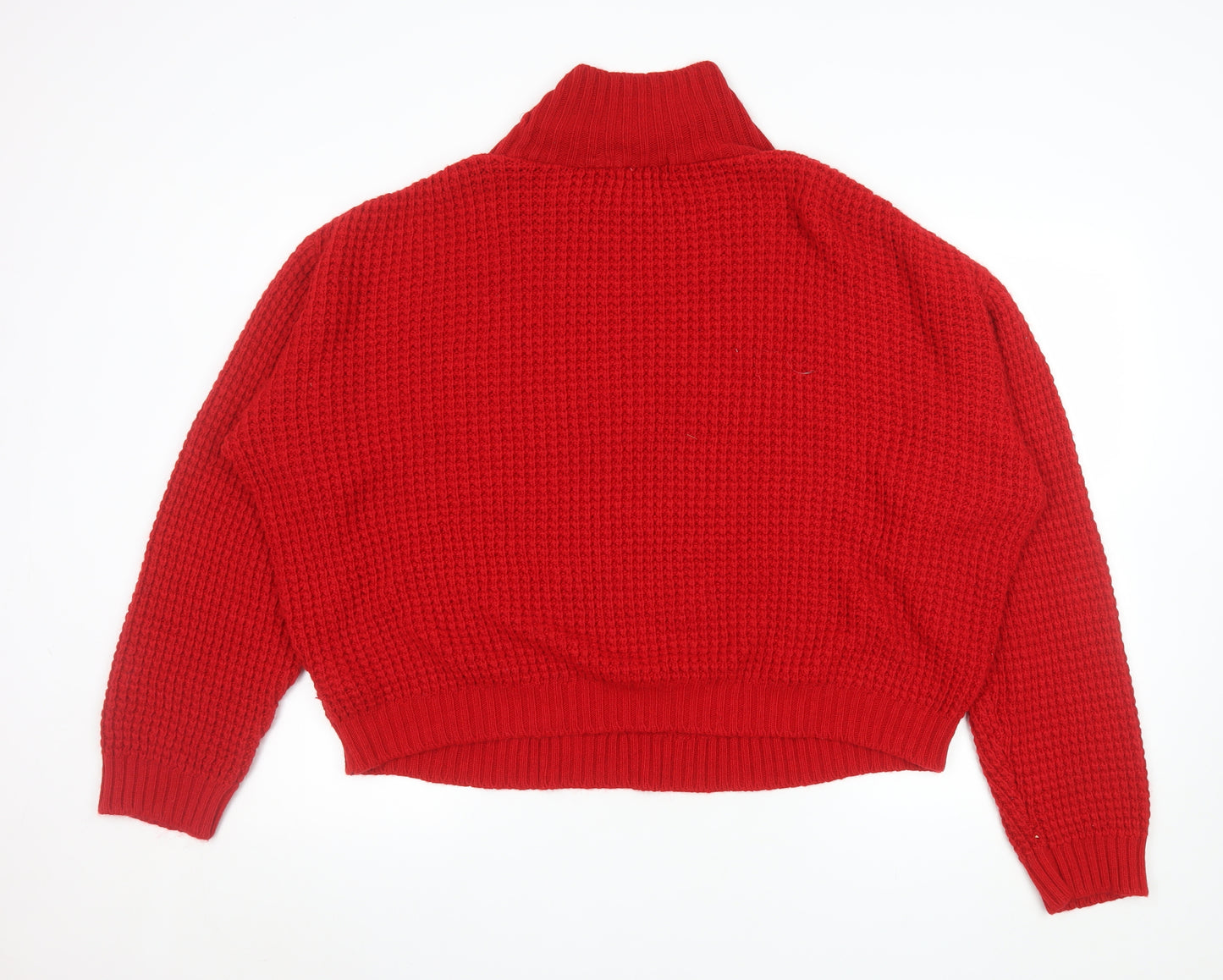 Jacamo Unisex Red Roll Neck Cable Knit Jumper XL