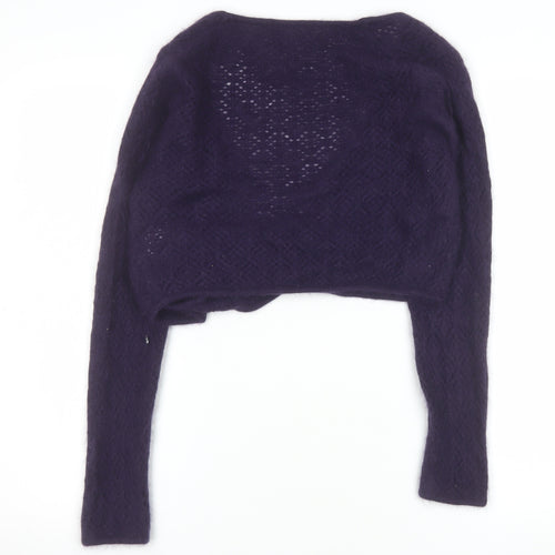 Monsoon Women Purple Wrap Angora V-Neck Jumper Size 12