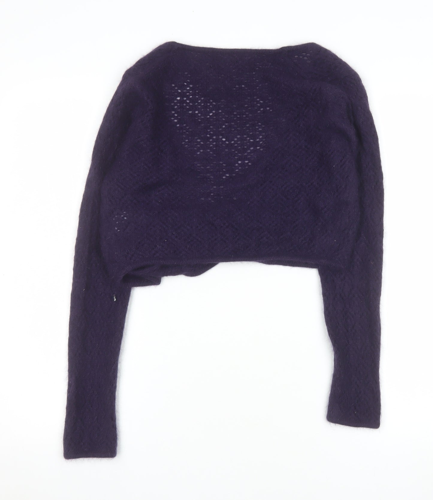 Monsoon Women Purple Wrap Angora V-Neck Jumper Size 12
