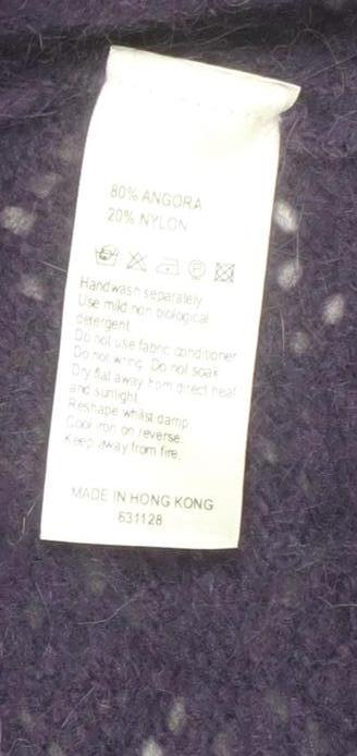 Monsoon Women Purple Wrap Angora V-Neck Jumper Size 12