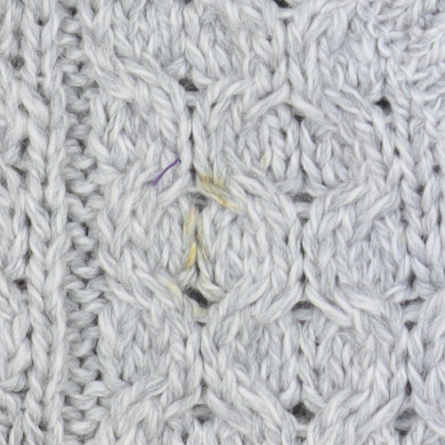 Aran Mór Mens Grey Cable-Knit Merino Wool Sleeveless Vest Jumper XL