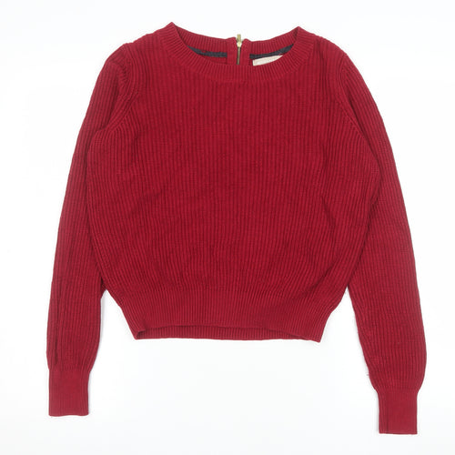 Banana Republic Womens Red Knit Crew Neck Jumper Size S
