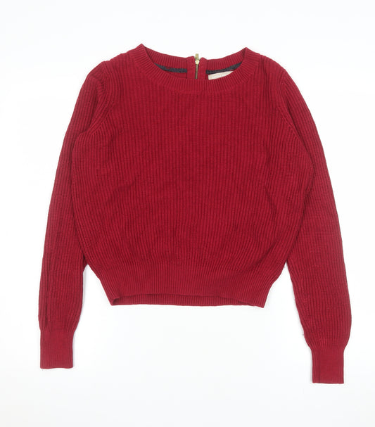 Banana Republic Womens Red Knit Crew Neck Jumper Size S