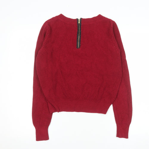 Banana Republic Womens Red Knit Crew Neck Jumper Size S