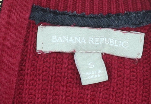 Banana Republic Womens Red Knit Crew Neck Jumper Size S