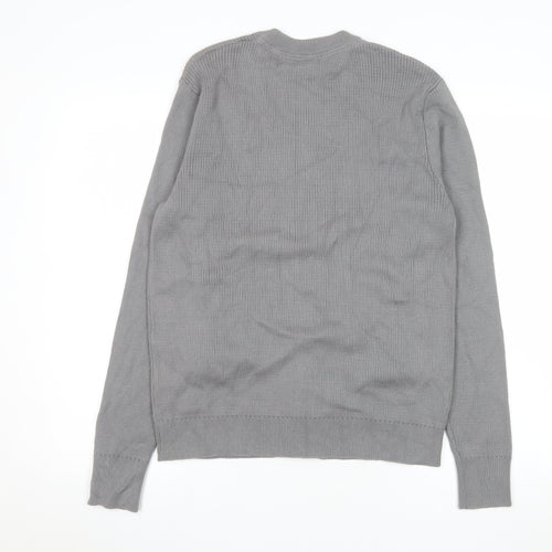 Merc London Men's Grey Small Cotton Zip Jacket - Casual Lightweight Style