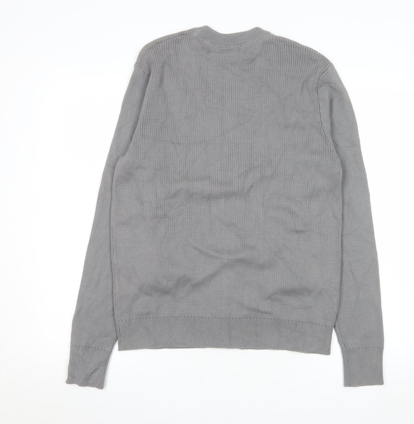 Merc London Men's Grey Small Cotton Zip Jacket - Casual Lightweight Style