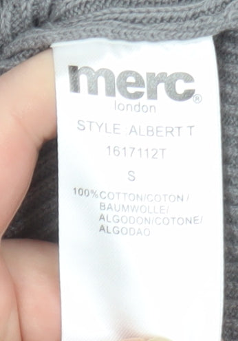Merc London Men's Grey Small Cotton Zip Jacket - Casual Lightweight Style