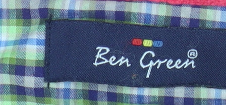 Ben Green Men's Red Cotton V-Neck Jumper Size M