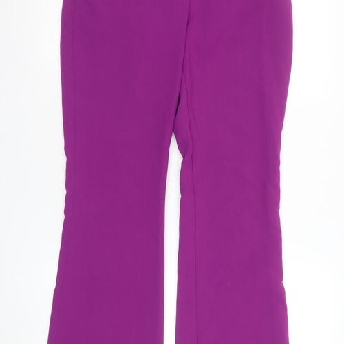 ZARA Women Purple Flared Stretch Trousers Size S