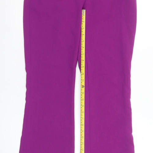 ZARA Women Purple Flared Stretch Trousers Size S