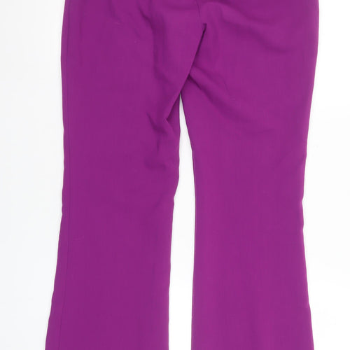 ZARA Women Purple Flared Stretch Trousers Size S