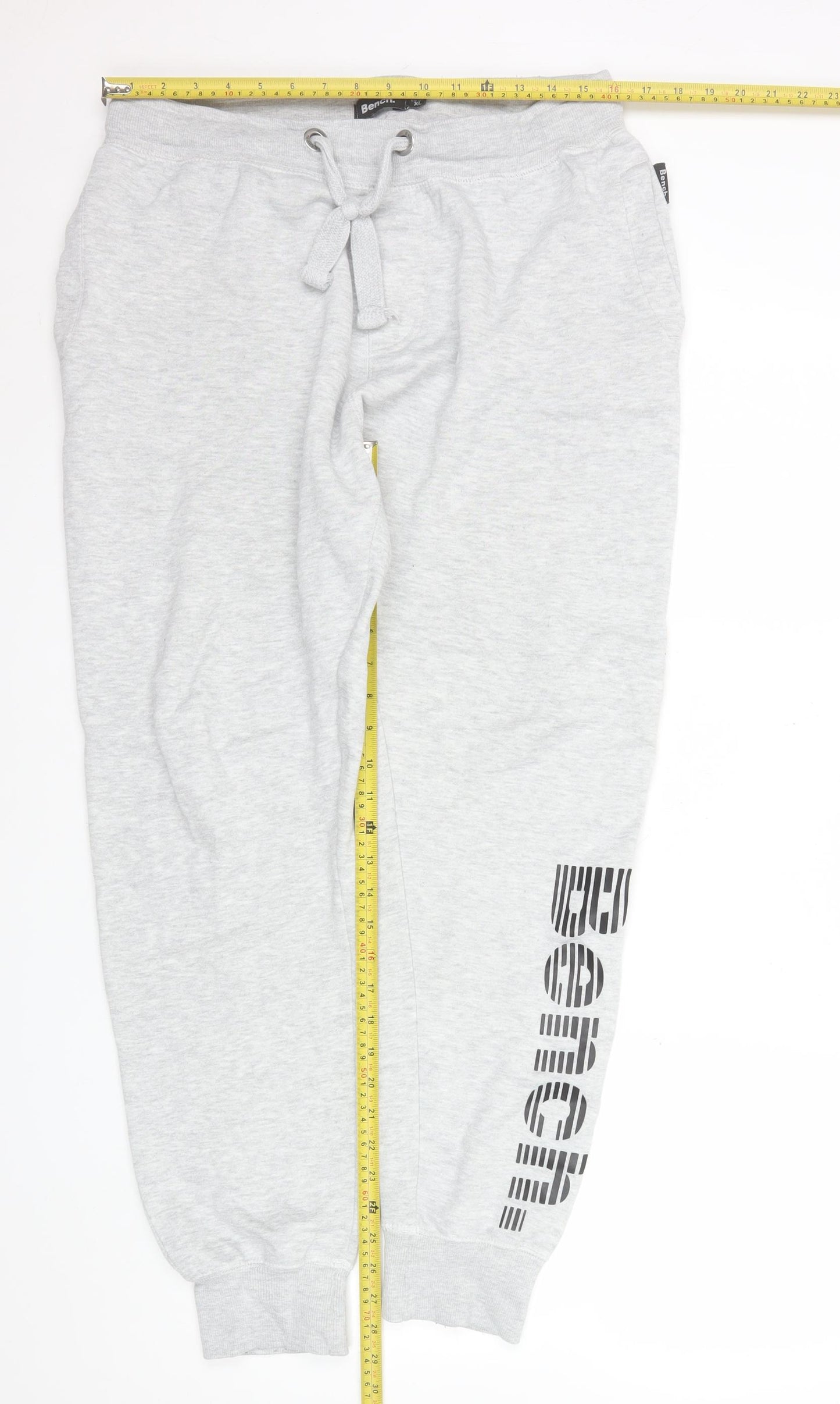 Bench Men's Grey Jogger Trousers XL Regular Fit Casual Activewear