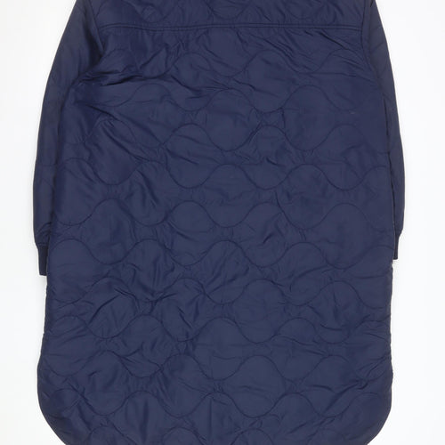 Marks and Spencer Per Una Women's Blue Quilted Long Coat Size 18