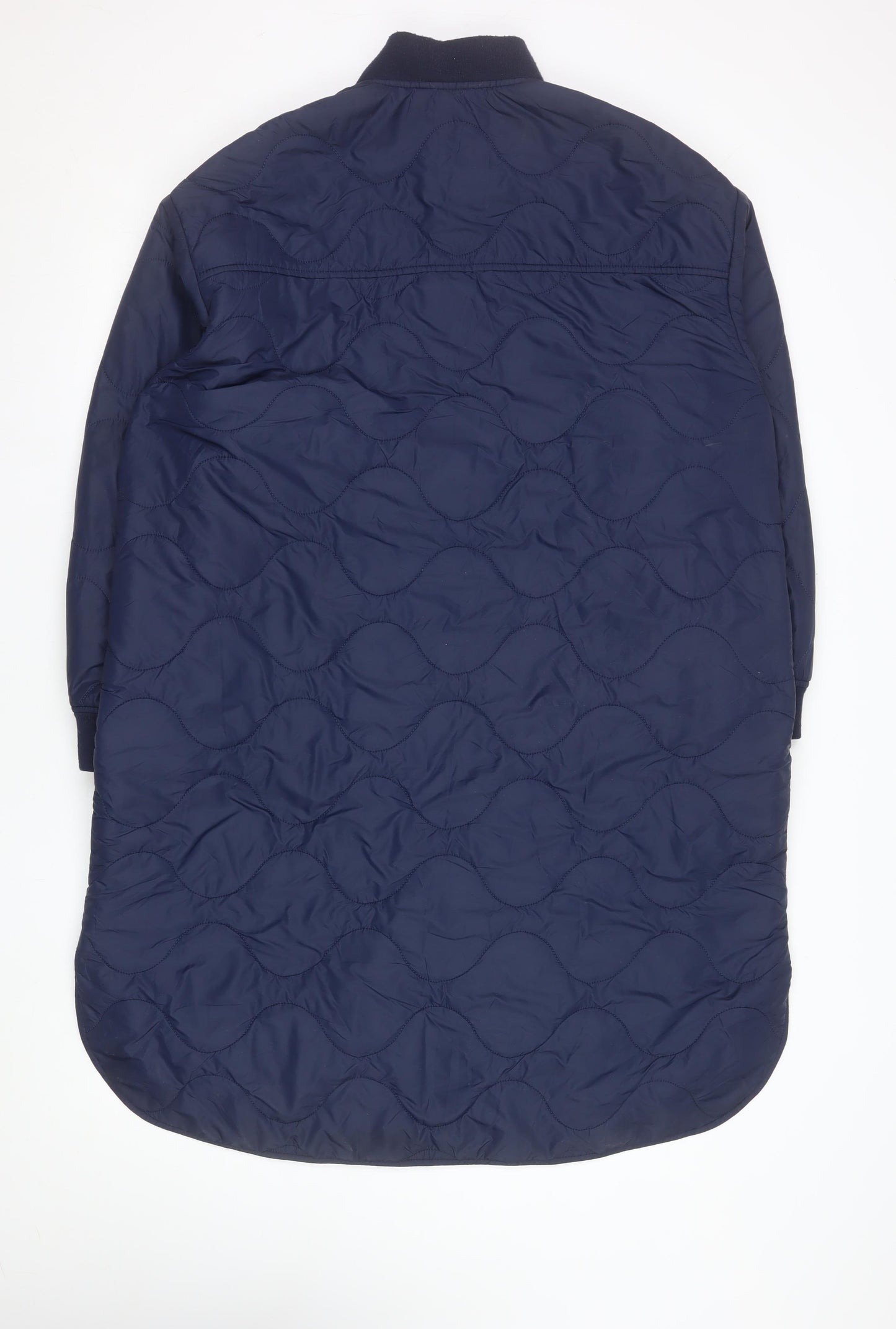 Marks and Spencer Per Una Women's Blue Quilted Long Coat Size 18