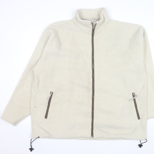Changes Men's Beige Fleece Full Zip Jacket XL Warm Casual Outerwear