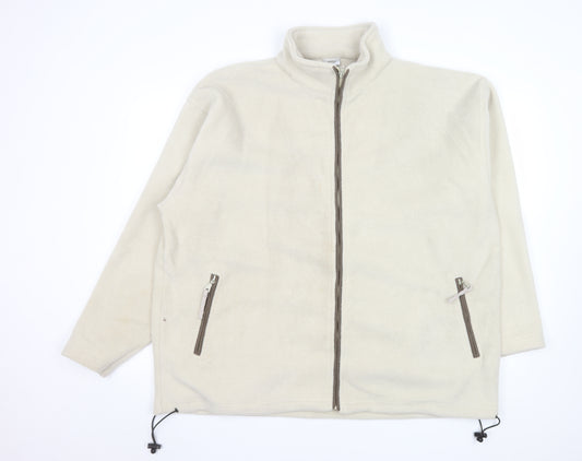 Changes Men's Beige Fleece Full Zip Jacket XL Warm Casual Outerwear