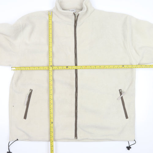 Changes Men's Beige Fleece Full Zip Jacket XL Warm Casual Outerwear