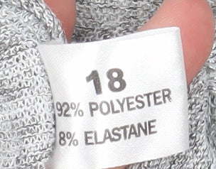 Anamor Women's Grey Long Sleeve Tunic Blouse Size 18