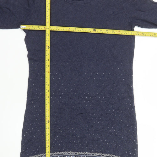 FatFace Women's Blue Cotton Knit Shift Dress Size 12