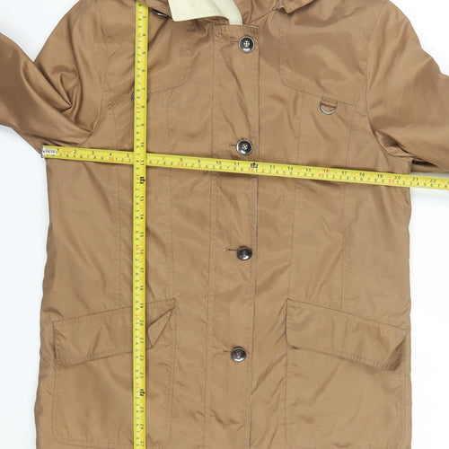 Peter Hahn Women's Brown Hooded Rain Coat Jacket Size 10