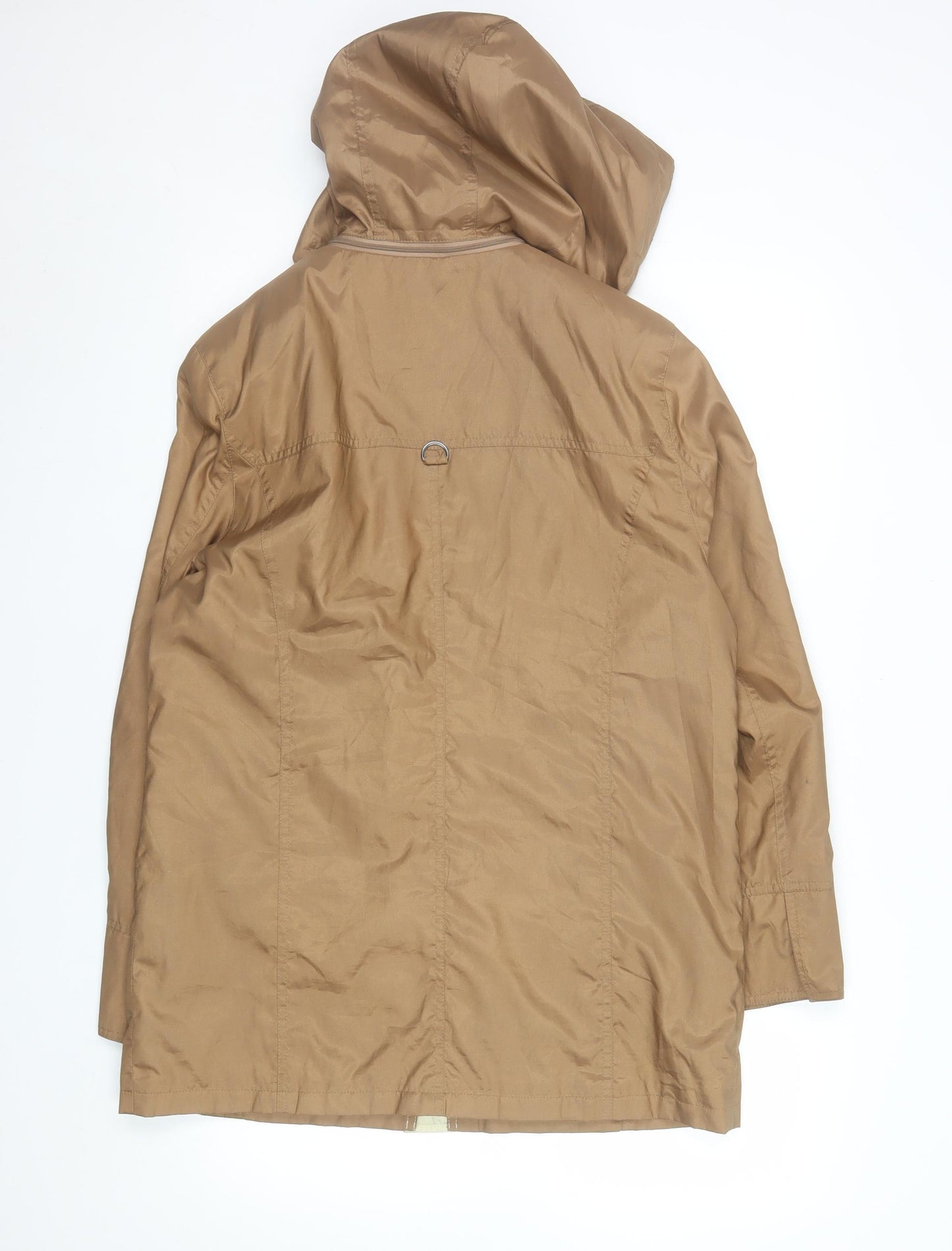 Peter Hahn Women's Brown Hooded Rain Coat Jacket Size 10