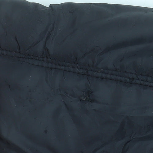 Diesel Womens Black Biker Jacket L Nylon Full Zip Casual Style