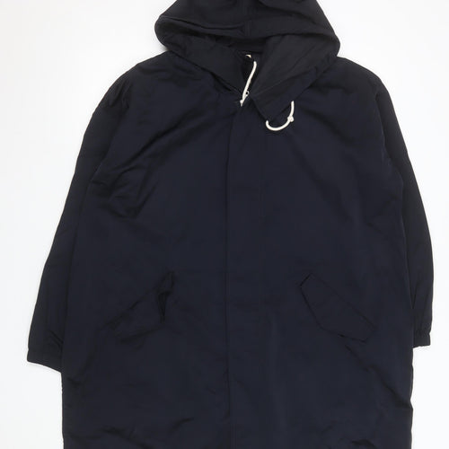 Bellerose Women's Blue Hooded Long Parka Coat Size S