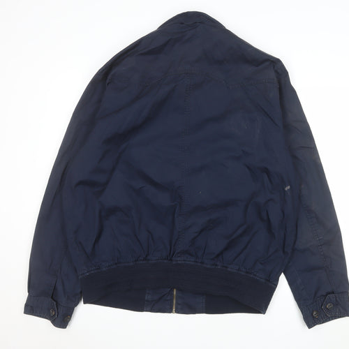Red Herring Men's Blue Cotton Bomber Jacket Size L 46in Full Zip Casual