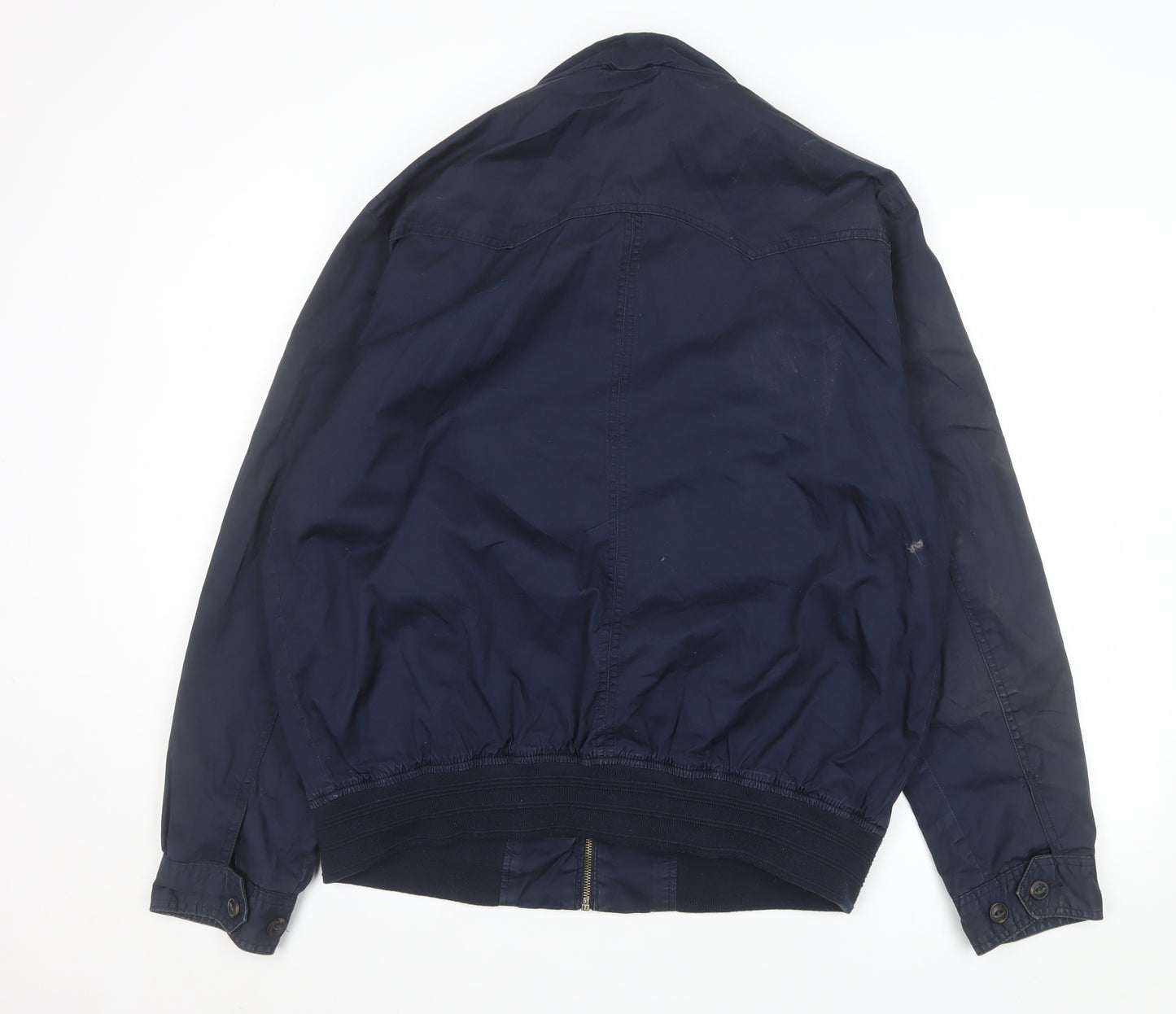 Red Herring Men's Blue Cotton Bomber Jacket Size L 46in Full Zip Casual