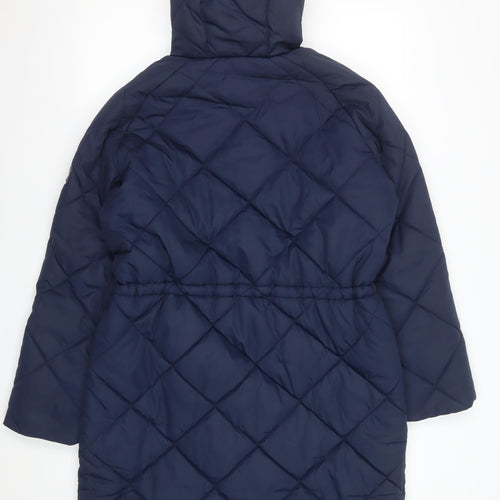 Regatta Womens Blue Quilted Long Puffer Coat UK 8 Hooded Winter Jacket