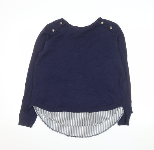 Scarlet Roos Women's Blue Long Sleeve Tunic Style Blouse Size S