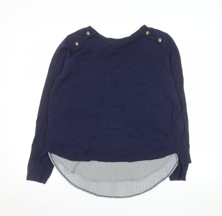 Scarlet Roos Women's Blue Long Sleeve Tunic Style Blouse Size S