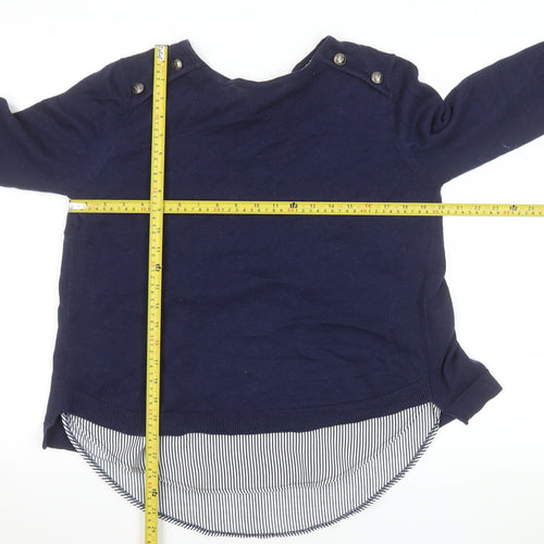 Scarlet Roos Women's Blue Long Sleeve Tunic Style Blouse Size S