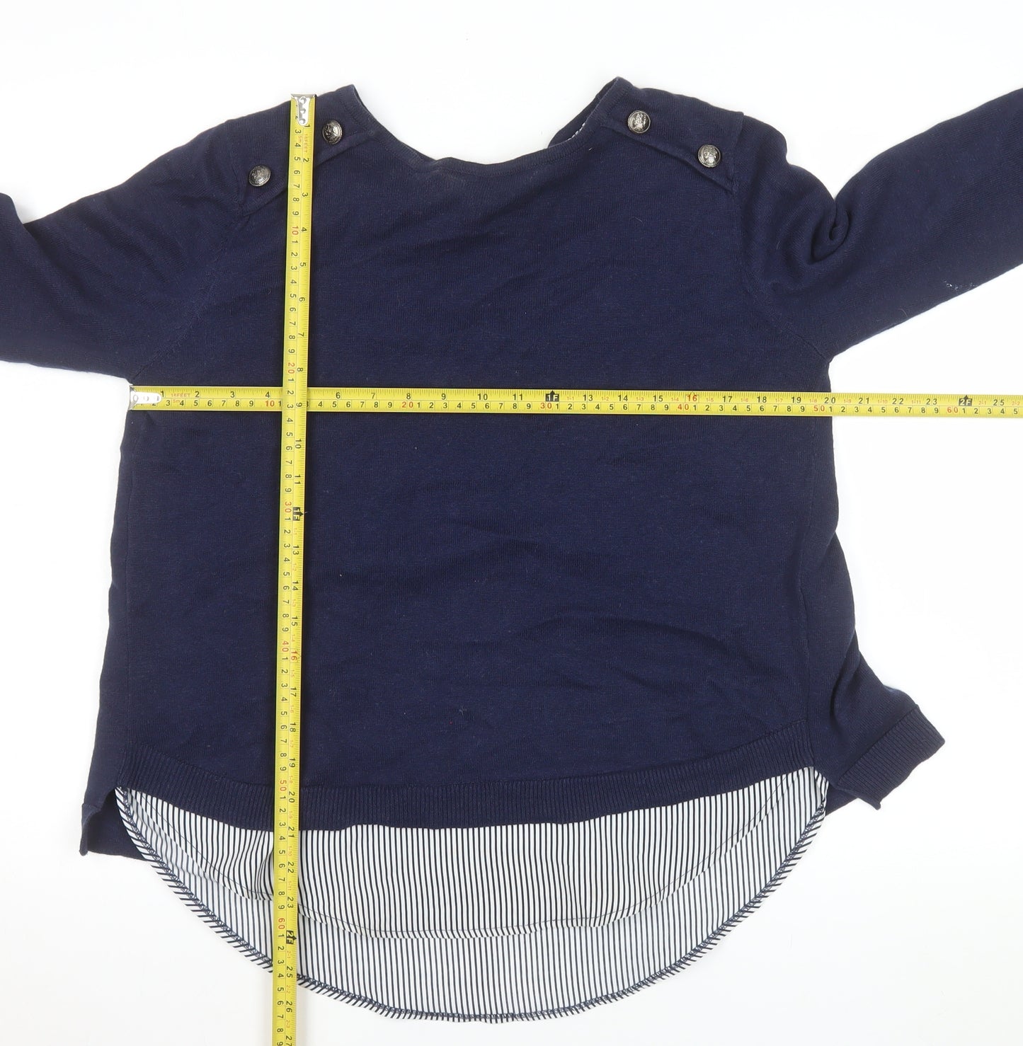 Scarlet Roos Women's Blue Long Sleeve Tunic Style Blouse Size S