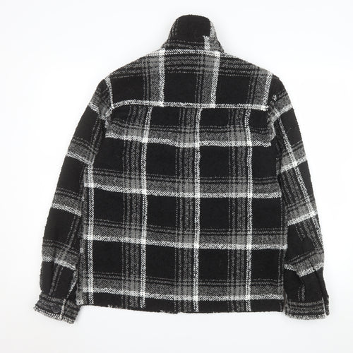 River Island Men's Black Check Fleece Shacket XS