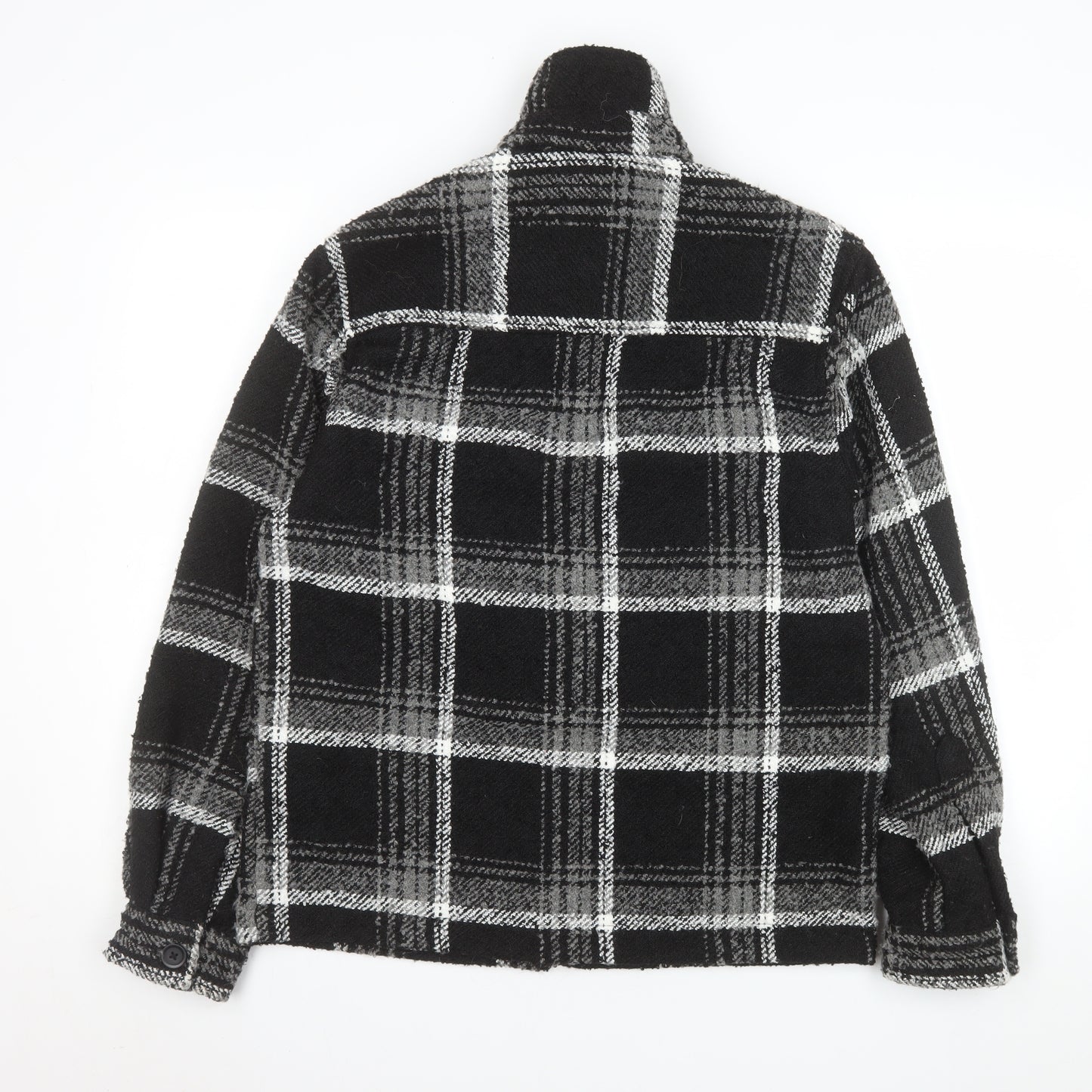 River Island Men's Black Check Fleece Shacket XS