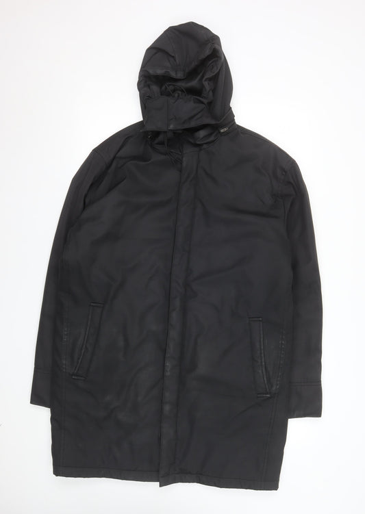 Balthazar Men's Black Waterproof Hooded Rain Coat Size L