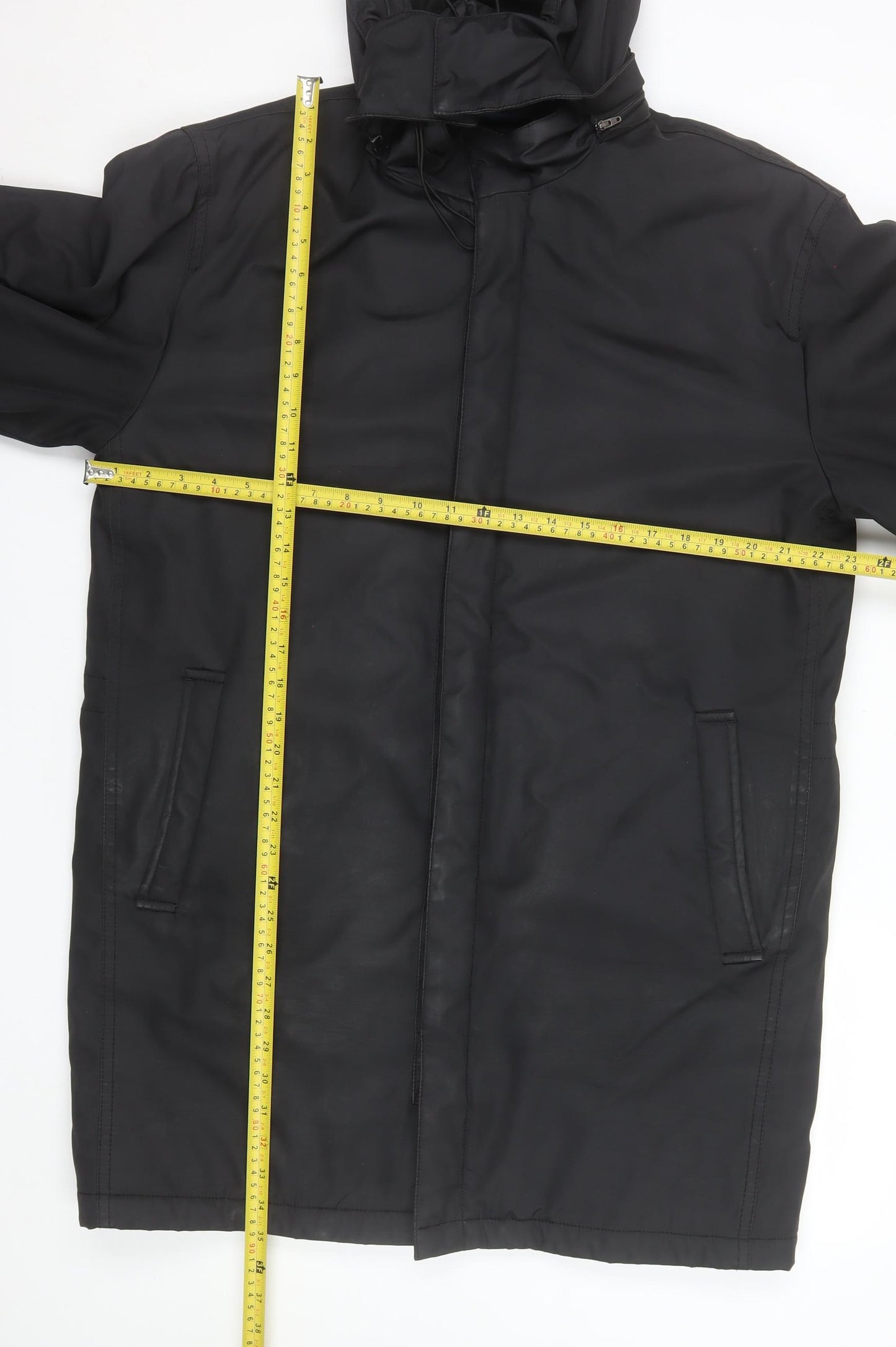 Balthazar Men's Black Waterproof Hooded Rain Coat Size L