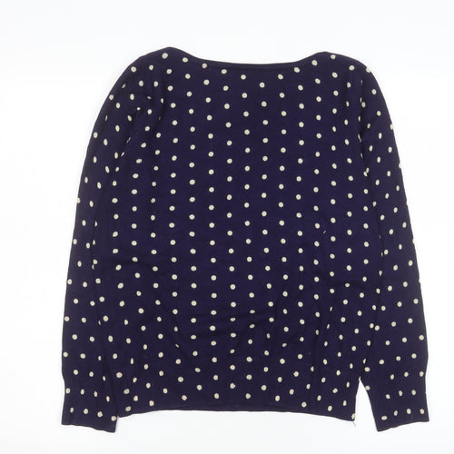 M&Co Women’s Blue Polka Dot Knit Jumper Size 12