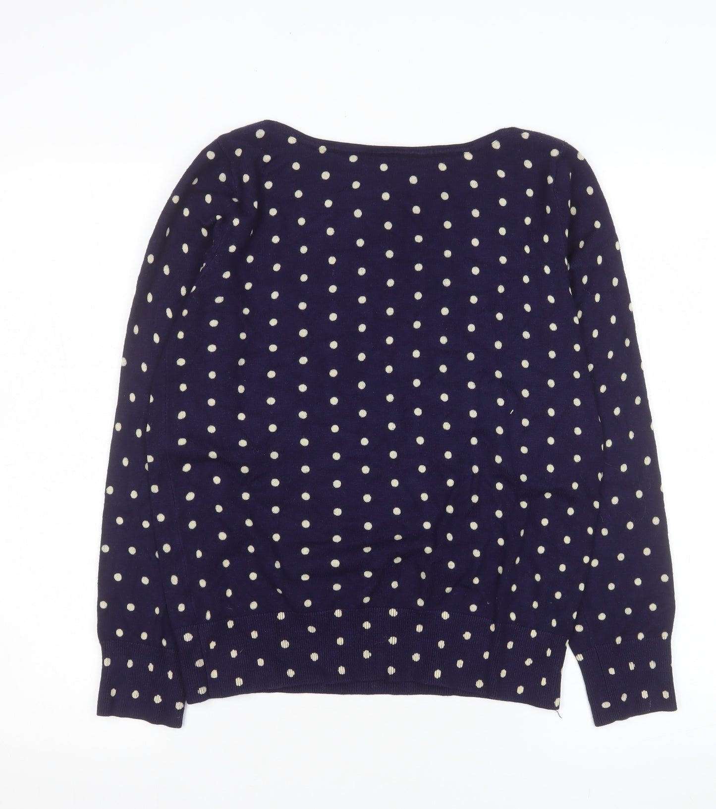 M&Co Women’s Blue Polka Dot Knit Jumper Size 12